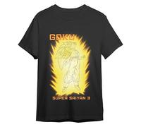 Comic Studio | Dragon Ball Z Camiseta | Artículo Licenciado Oficial | Goku Super Sayan 3 | Printed | Unisex | Negro | L