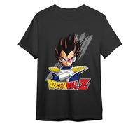Comic Studio | Dragon Ball Z Camiseta | Artículo Licenciado Oficial | Vegeta | Negro | L