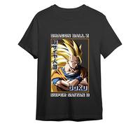 Comic Studio Goku Super Sayan 3 Dragon Ball Z Camiseta | Artículo Licenciado Oficial | Unisex | Negro | S T-Shirt