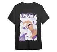Comic Studio | One Piece Camiseta | Artículo Licenciado Oficial | Monkey D. Luffy Gear 4 | Unisex | Negro | XXL