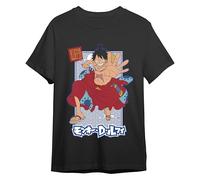 Comic Studio One Piece Camiseta | Artículo Licenciado Oficial | Monkey D. Luffy | Unisex | Negro | XL T-Shirt