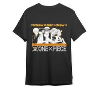 Comic Studio | One Piece Camiseta | Artículo Licenciado Oficial | Monkey D. Luffy, Zoro, Sanji, Nami, Usopp | Unisex | Negro | XL