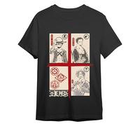 Comic Studio | One Piece Camiseta | Artículo Licenciado Oficial | Monkey D. Luffy, Zoro, Sanji | Negro | S