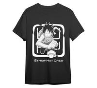 Comic Studio | One Piece Camiseta Hombre | Artículo Licenciado Oficial | Monkey D. Luffy | Printed | Unisex | Negro | S, M, L, XL, XXL