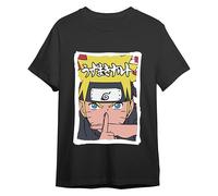 Comic Studio Shippuden Camiseta | Artículo Licenciado Oficial |Naruto Uzumaki V2 | Unisex | Negro | M T-Shirt