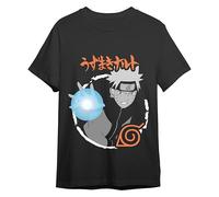 Comic Studio Shippuden Camiseta | Artículo Licenciado Oficial |Naruto Uzumaki V3| Unisex | Negro | L T-Shirt