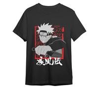 Comic Studio Shippuden Camiseta | Artículo Licenciado Oficial |Naruto Uzumaki V4| Unisex | Negro | L T-Shirt