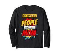 Comic-Style My Favorite People Call Me Mom Día de la Madre Manga Larga