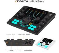 COMICA ADCaster C2 Interfaz de Audio, Tarjeta de Sonido para Streaming/Podcasting/Grabación, Mezclador de DJ Todo en Uno para Smartphone, PC, Guitarra C2(Black) and XLR