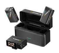 COMICA BooMax Lavalier - Micrófono inalámbrico con grabación flotante de 32 bits, grabación renal/omnidireccional, micrófono dual de 2,4 GHz con memoria de 32 GB, micrófono táctil para cámara