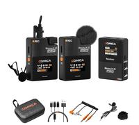 COMICA BoomX-D2 Pro 2.4G Micrófono inalámbrico de grabación a Bordo para Smartphones, cámara, Ordenador, Youtube, Facebook Live -Streaming (2TX + RX)