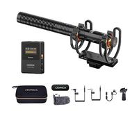 COMICA CVM-VM30 2.4G Super Cardioid Condenser Microphone Sans Fil pour Appareil Photo, Smartphone et PC Avec 75/150 Hz, Microphone vidéo Universel Super cardioïde pour cinéastes, Vloggers