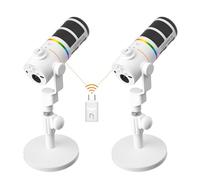 COMICA D10 Pro D Combo XLR USB Micrófono Dinámico con Receptor y Soporte de Escritorio para Videojuegos, TikTok y Grabación de Podcasts. Compatible con luz RGB y Botón de Silencio para PC,Smartphone