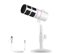 COMICA EJoy D10(D) Micrófono USB para juegos - Micrófono dinámico RGB con cancelación de ruido, XLR/USB-C, monitoreo en tiempo real, silenciamiento, micrófono de estudio profesional para juegos