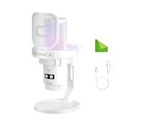 Comica EJoy Uni (D) - Micrófono para computadora y teléfono Inteligente, micrófono de Condensador cardioide RGB para Juegos para podcasting, transmisión por secuencias, con Soporte de Escritorio