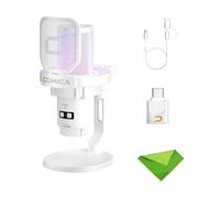 comica EJoy Uni Pro (D) - Micrófono para computadora y teléfono Inteligente, micrófono de Condensador cardioide RGB para Juegos para podcasting, transmisión por secuencias, con Soporte de Escritorio