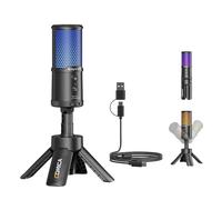 COMICA EJoy Uni S - Micrófono condensador USB con silencio, control de ganancia, iluminación RGB, reducción de ruido y monitoreo, para streaming, podcasting, juegos, compatible con PC, Mac, PS4/PS5