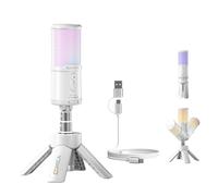 COMICA EJoy Uni S - Micrófono condensador USB con silencio, control de ganancia, iluminación RGB, reducción de ruido y monitoreo en tiempo real para streaming, juegos, podcasting, compatible con PC