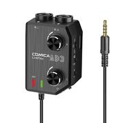 Comica Mezclador/Adaptador/Interfaz de preamplificación de audio de dos canales XLR/3,5mm/6,35mm-->3,5mm para cámara y Smartphone