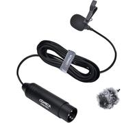 COMICA Micrófono de Condensador XLR Lavalier, CVM-V02O, micrófono de Solapa omnidireccional, Kit de entrevista de micrófono con Clip para videocámaras mezcladoras Zoom H4n H5 H6 Tascam DR 40 DR100