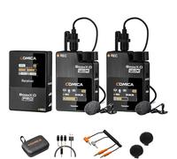 COMICA Micrófono Lavalier inalámbrico, BOOMX-D2 Pro, micrófono inalámbrico 2.4G con Almacenamiento 8G, micrófono Lavalier para cámara, teléfono Inteligente, computadora portátil.