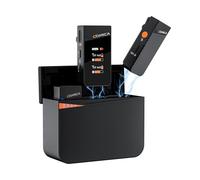 COMICA Vimo C3 Micrófono inalámbrico Lavalier con cancelación de Ruido y Modo de Seguridad, 2.4G Micrófono de Solapa inalámbrico Dual para iPhone Cámaras DSLR Videocámara PC Android Live Streaming