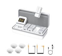 comica Vimo Q - Sistema de micrófono Lavalier inalámbrico de 4 canales con cancelación de ruido, salida de 4 pistas de audio, rango de 650 pies, micrófono inalámbrico para cámara DSLR, iPhone,