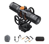 COMICA VM10 PRO Micrófono de cámara USB de modo dual con control de ganancia, monitor, salida digital USB C, micrófono de video para cámara, smartphone, videocámara DSLR, etc