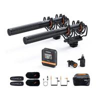 COMICA VM40 Combo Micrófono de Doble Canal grabación integrada de 32G, micrófono inalámbrico para cámara con grabación Flotante de 48kHz/32bits para cámara de teléfono Inteligente (1RX+2X)