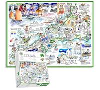 Comical Map of Cornwall, Artwork by Tim Bulmer - 1000 Piece Puzzle For Adults, Large Puzzle 66cm X 50cm In Size. Challenging To Complete But Fun and Humorous