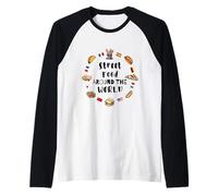 Comida callejera Alrededor del Mundo sabores globales Camiseta Manga Raglan