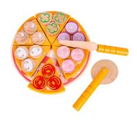 Comida De Juguete De Madera - Juguete De Simulación De Corte De Pizza Colorido | Juego De Cocina De Simulación, Juguetes De Cocina para Niños, Aprendizaje , Madera Segura No Tóxica, Piezas D