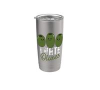 Comida divertida contra las aceitunas: odio las aceitunas Vaso térmico de acero inoxidable de doble pared