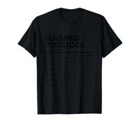 Comida Divertida de Acción de Gracias Puré de Papas Información Nutricional Camiseta gráfica económica, Hombre, Negro, XL