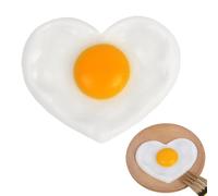 Comida Falsa Realista | Juguetes De Broma Realistas En Forma De Corazón | Pieza De , Simulación De Huevos Cocidos, Accesorios para Comida | para Cocina, Restaurante, Mercado, Cumple