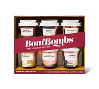 Comida Gourmet Moderna, Mini Juego de Regalo de Chocolate Caliente, Sabores Incluye Caramelo, Malvavisco Tostado, Vainilla Francesa, Caramelo Salado, Chocolate Doble y Chocolate con Leche, Juego de 6