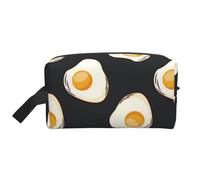 Comida Huevos Fritos Oscuro, Bolsa de Maquillaje Bolsa de cosméticos Bolsa de artículos de tocador de Viaje portátil Organizador de Bolsa de Maquillaje