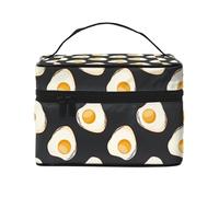Comida Huevos Fritos Oscuro, Bolsa de Maquillaje Bolsa de cosméticos Bolsa de Aseo de Viaje portátil Estuche para lápices
