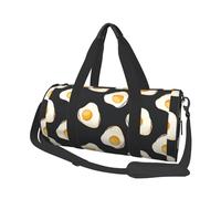 Comida Huevos Fritos Oscuro, Bolsa de Viaje de Gran Capacidad, Bolso Redondo, Bolsa de Viaje Deportiva, Bolsa de Mano, Bolsa de Fitness