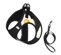 Comida Huevos Fritos Oscuros,Arnés para Mascotas, arnés Reflectante Ajustable para Perros,L