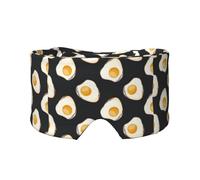 Comida Huevos Fritos Oscuros,Máscara para ojos con bloqueo de luz y protección ocular completa para dormir, orejeras y ojos.