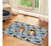 Comida Huevos Fritos Oscuros,Tapete Impermeable para Comida de Mascotas, manteles Individuales para Comida y Agua para Perros y Gatos, tapetes de Cuero sintético para Comida.,40x60cm