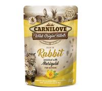 Comida húmeda Carnilove para gatitos, sin cereales, para conejos y con caléndula | Húmeda (bolsa) | 85 g