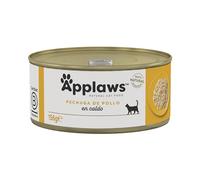 Comida húmeda de Pechuga de Pollo 100% Natural de Applaws en caldo para gatos adultos - 24 latas de 156g