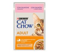 Comida húmeda para gatos Cat Chow Adult con salmón y judías verdes | Húmeda (bolsa) | 26 x 85 g