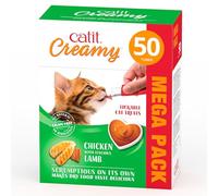 Catit Creamy Snack cremoso para gatos Pollo y Cordero 50 x 10 g
