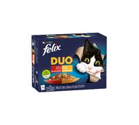 Comida húmeda para gatos Felix Fantastic Duo Tasty Selection en gelatina con ternera, pollo, cordero y pavo | Húmeda (bolsa) | Caja con 12 sobres de 85 g