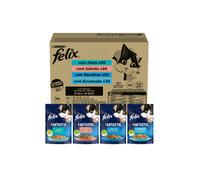 Comida húmeda para gatos Felix Fantastic Fish Selection en gelatina, paquete jumbo de 120 g | Húmeda (bolsa) | 120 x 85 g