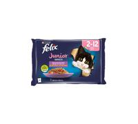 Comida húmeda para gatos Felix Fantastic Junior a la parrilla en gelatina | Húmeda (bolsa) | Paquete de 12 unidades (4 x 85 g)