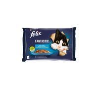 Comida húmeda para gatos Felix Fantastic Sea Banquet en gelatina | Húmeda (bolsa) | Paquete de 12 unidades (4 x 85 g)